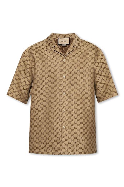 gucci printed silk dress|gucci monogram shirt.